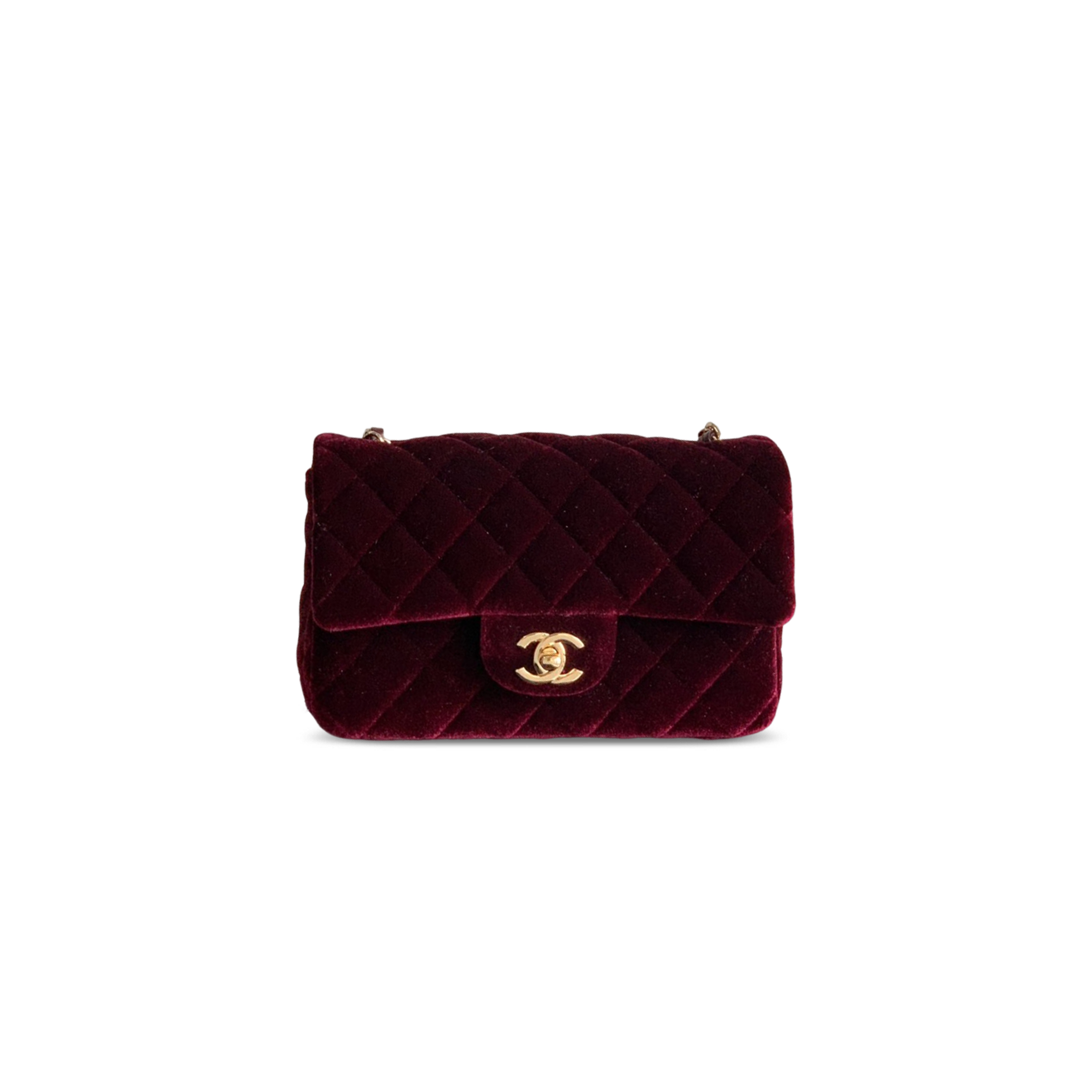 CHANEL MINI CLASSIC HANDBAG VELVET (20*12*6cm)